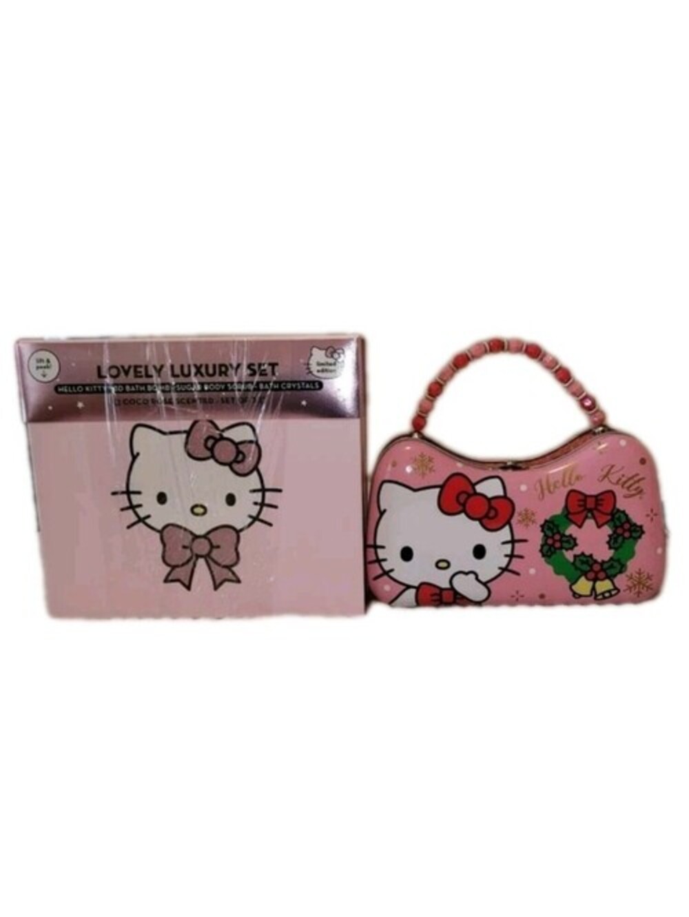 Hello Kitty Christmas Lot Limited Edition Creme Shop [NEW] And Sanrio Tin Purse